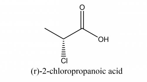 Draw the structure corresponding to (r)−2−chloropropanoic acid