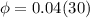 \phi=0.04(30)