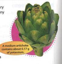 A medium artichoke contains about 14% of the recommended amount of a certain mineral an average adul