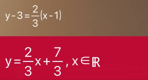 In what form is the following linear equation y-3=2/3(x-1)