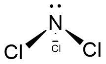 How many lone pairs of electrons are assigned to the nitrogen atom in ncl3?