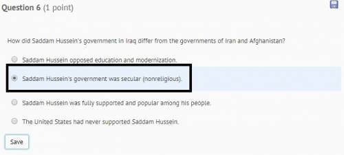 How did saddam hussein’s government in iraq differ from the government of iran and afghanistan