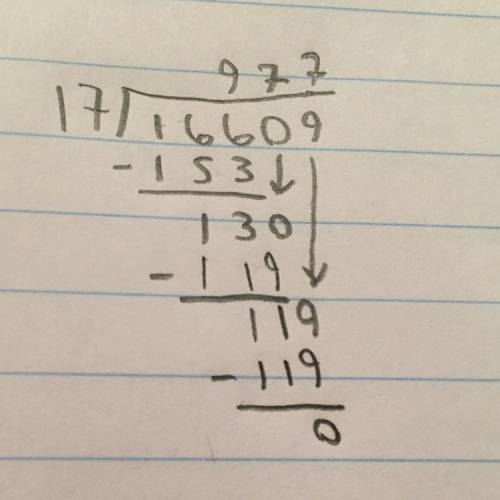 What is 17÷16609 using long divsion