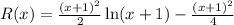 R(x)=   \frac{(x+1)^2}{2}\ln(x+1)-\frac{(x+1)^2}{4}