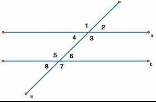 Use the given information to find the measures of all angles formed by parallel lines a and b, and t