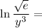 \ln \dfrac{\sqrt{e}}{y^3} =