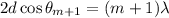 2d\cos\theta_{m+1}=(m+1)\lambda