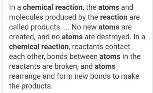 In chemical react ons atoms arare