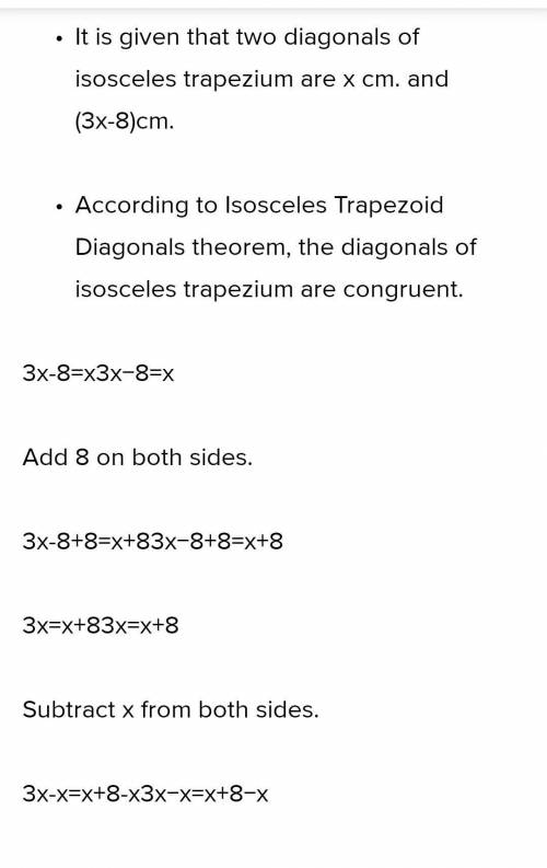 Find the value of x in the isosceles trapezoid below