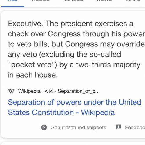 44. Congress can check the power of a president by

A. Using their veto power
B. Using their power o
