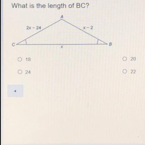 What is the length of bc?  18 24 20 22