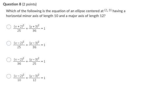 Which of the following is the equation of an ellipse centered at (2,3) having a horizontal minor axi