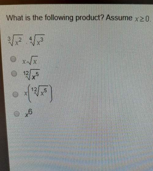 What is the following product? assume x is greater than or equal to 0 [tex] \sqrt[3]{x {}^{2}