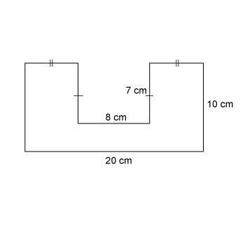 What is the perimeter of the figure?  a. 144 cm  b. 76 cm  c. 74 cm