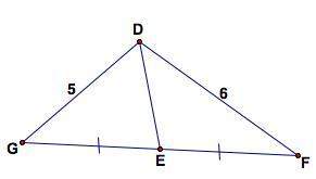 Based on the diagram, which statement is accurate?  a) m∠gde = m∠fde  b) m∠gde &lt; m∠f