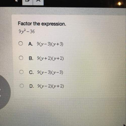 Factor the expression. 9y^2– 36