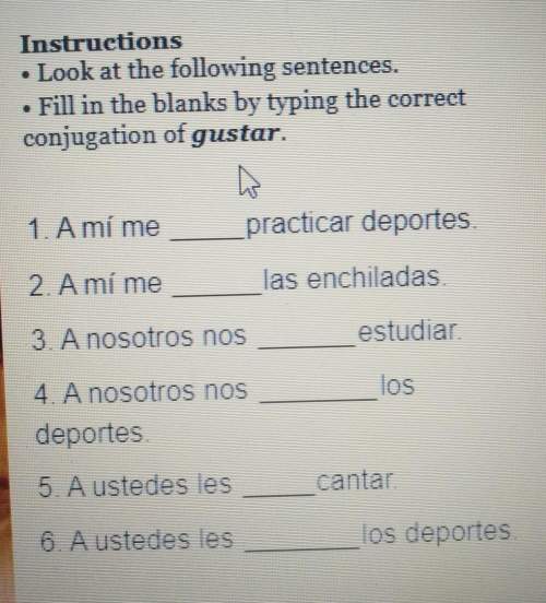 Fill in the blanks by typing the correct conjugation of gustar.