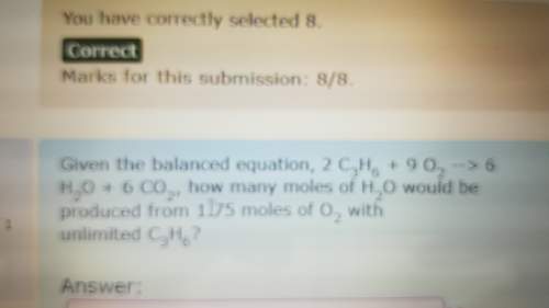 How many moles of h2o would be produced from 1.75 moles of o2 with unlimited c3h6
