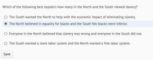 Which of the following best explains how many in the north and south viewed slavery?  i