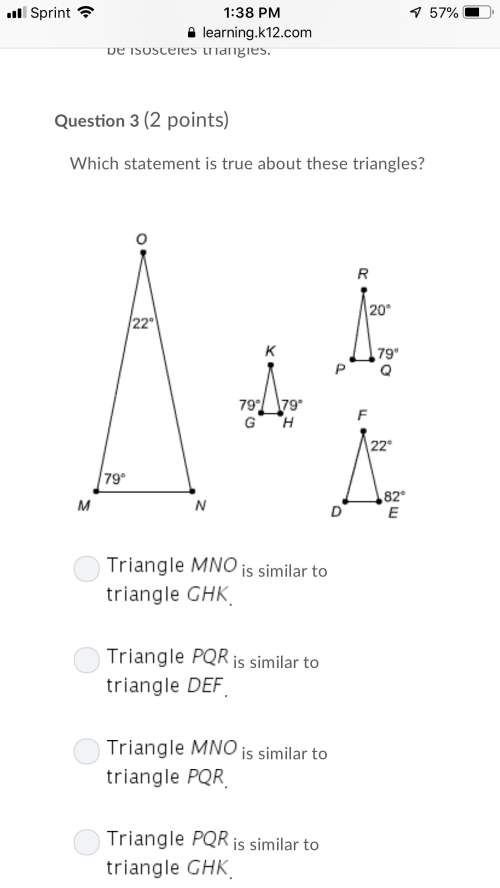 Which statement is true about these triangles?  four triangles of different