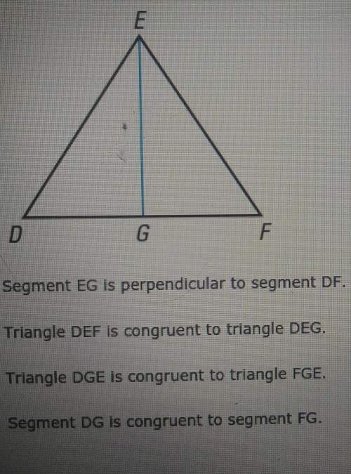 Which statement must be true if segment eg is an altitude for the triangle def