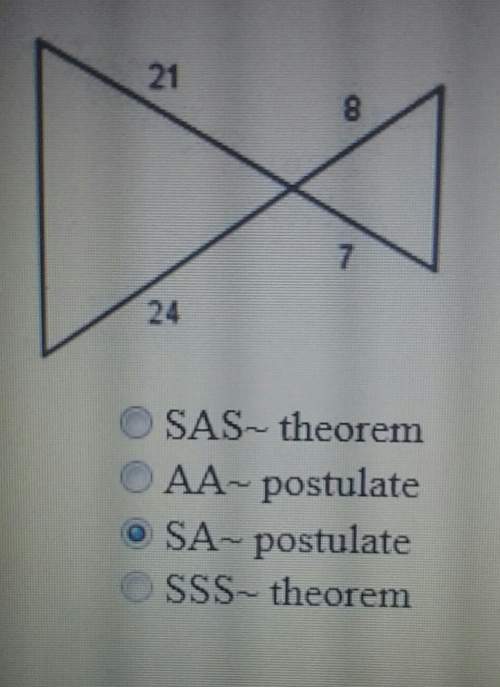 Which theorem or postulate proves the two triangles are similar