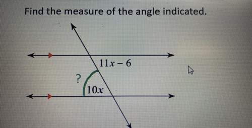 Find the measure of the angle indicated  11x-6  10x