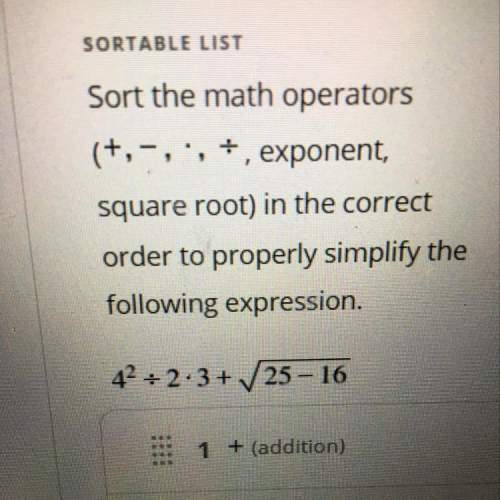 1. addition 2. multiplication 3. square root 4. division 5. subtraction