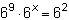 What is the value of x in the product of powers below?  me