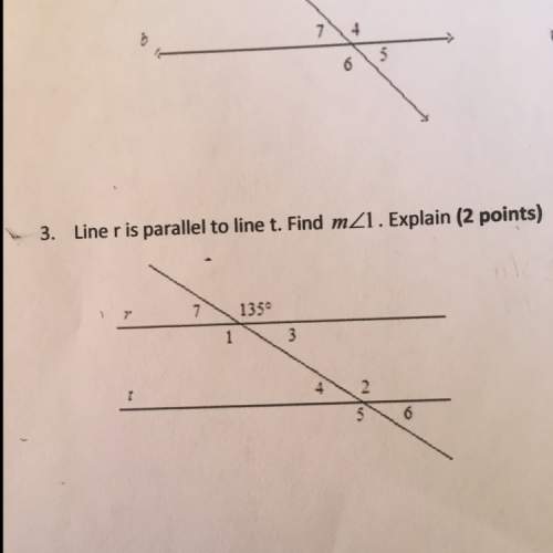 Line r is parallel to line t. find m1. explain