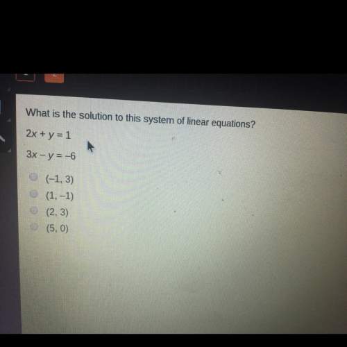 What is the solution to this system of linear equations 2x+y=1 and 3x-y=-6