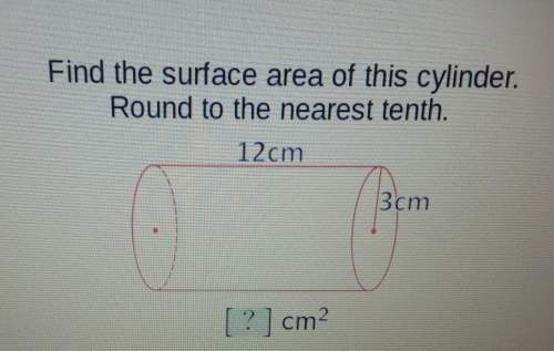 Find the surface area of this cylinder.round to the nearest tenth.