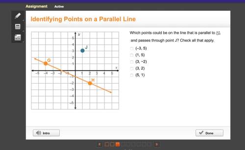 Which points could be on the line that is parallel to and passes through point j? check all that ap