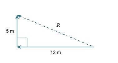 The diagram shows two vectors that point west and north. what is the magnitude of the resultant vect