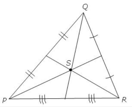 The diagram shows pqr. which term describes point s?  a. circumcenter b. incenter