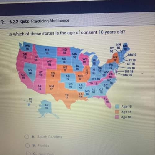 In which of these states is the age of consent 18 years old?  a. south carolina  b. flor