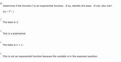 30 points  is f(x)=3x+1 a exponential function?