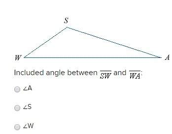 Included angle between and : ∠a ∠s ∠w