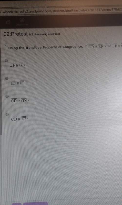 Using the transitive property of congruence if cd=ef and ef=gh then