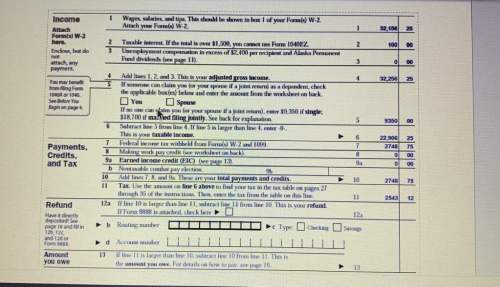 Based on this partially filled out 1040ez form, will this person receive a refund or owe taxes? wha