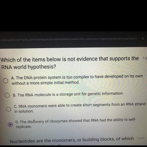 Which of the items below is not evidence that supports the rna world hypothesis?