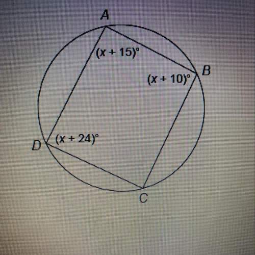 Quadrilateral abcd is inscribed in a circle. what is the measure of angle c? show your work.&lt;