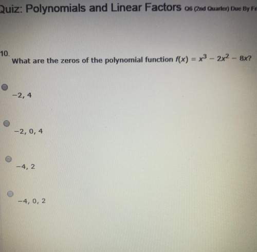 What are the zeros of the polynomial function f(x)=x^3-2x^2-8x?  needed read !