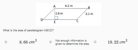 What is the area of parallelogram abcd.