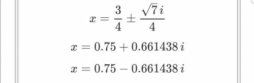 Solve the following quadratic equation. Fill in the blanks with the correct answers. Be sure to roun