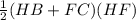 \frac{1}{2}(HB+FC)(HF)