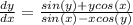 \frac{dy}{dx} = \frac{sin(y) + ycos(x)}{sin(x) - xcos(y)}