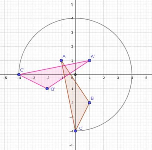 How do you rotate triangle A,B,C 270 degrees around the origin. coordinates A (-1,1), B(1,-2) a