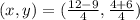 (x,y) = (\frac{12-9}{4},\frac{4 + 6}{4})