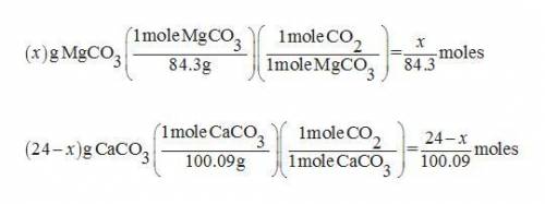 30. A solid sample contains only CaCO3, and MgCO3.

To completely react the CaCO3 and MgCO3present i